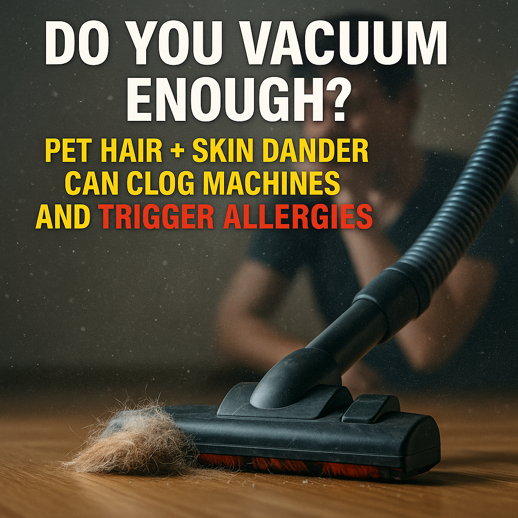 Do You Vacuum Enough? Pet Hair + Skin Dander Can Clog Machines and Trigger Allergies